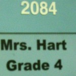 Image of the sign for Mrs. Hart Class room