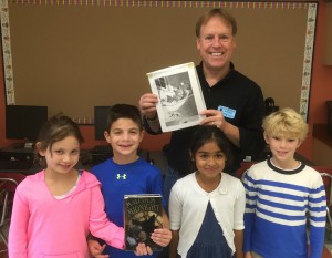 4 second grade students with Mr. Brian Lies, author/illustrator.