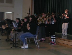 Picture highlighting the instruments played in the Jazz band.